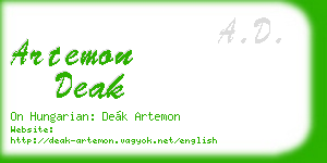 artemon deak business card